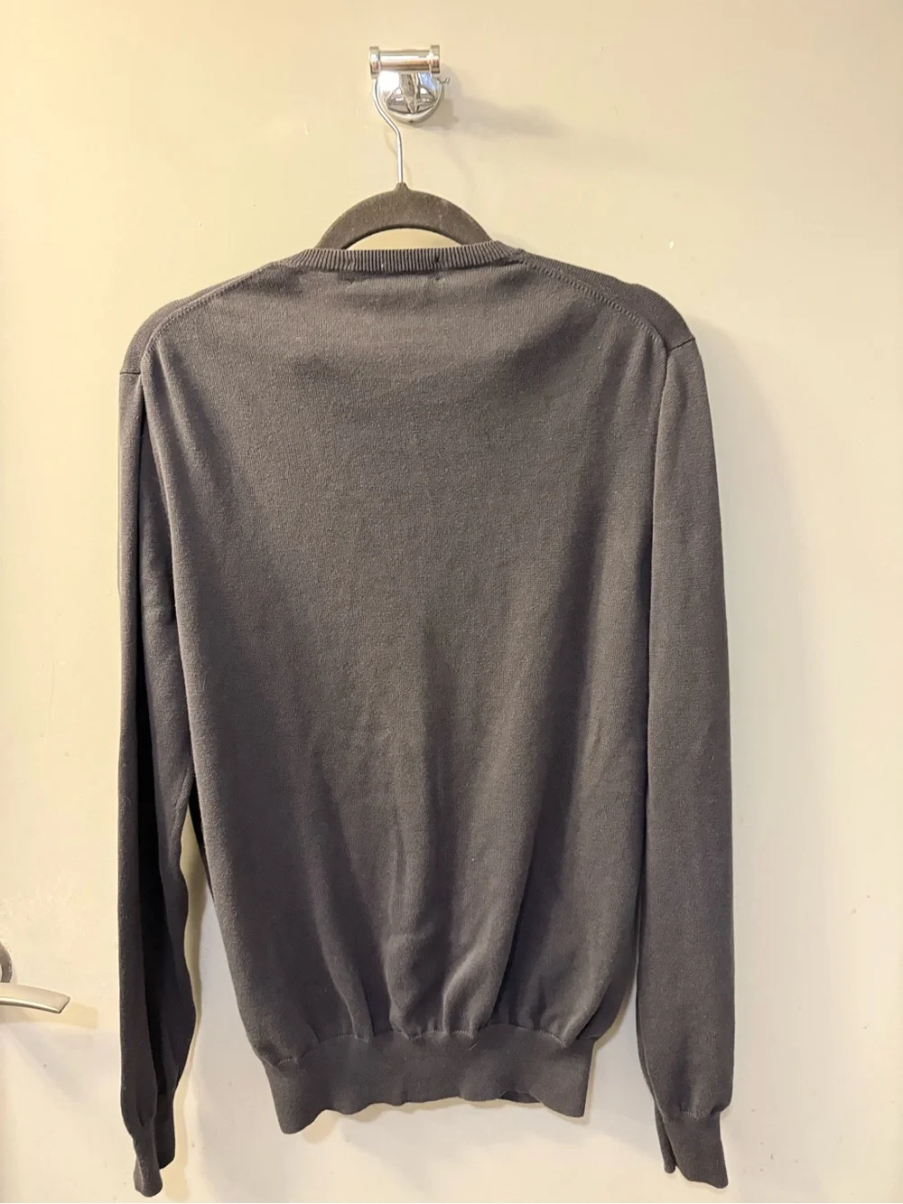 J.Crew Men’s Gray 100% Cotton V-Neck Sweater Size M Lightweight Classic